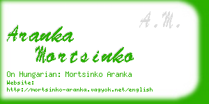 aranka mortsinko business card